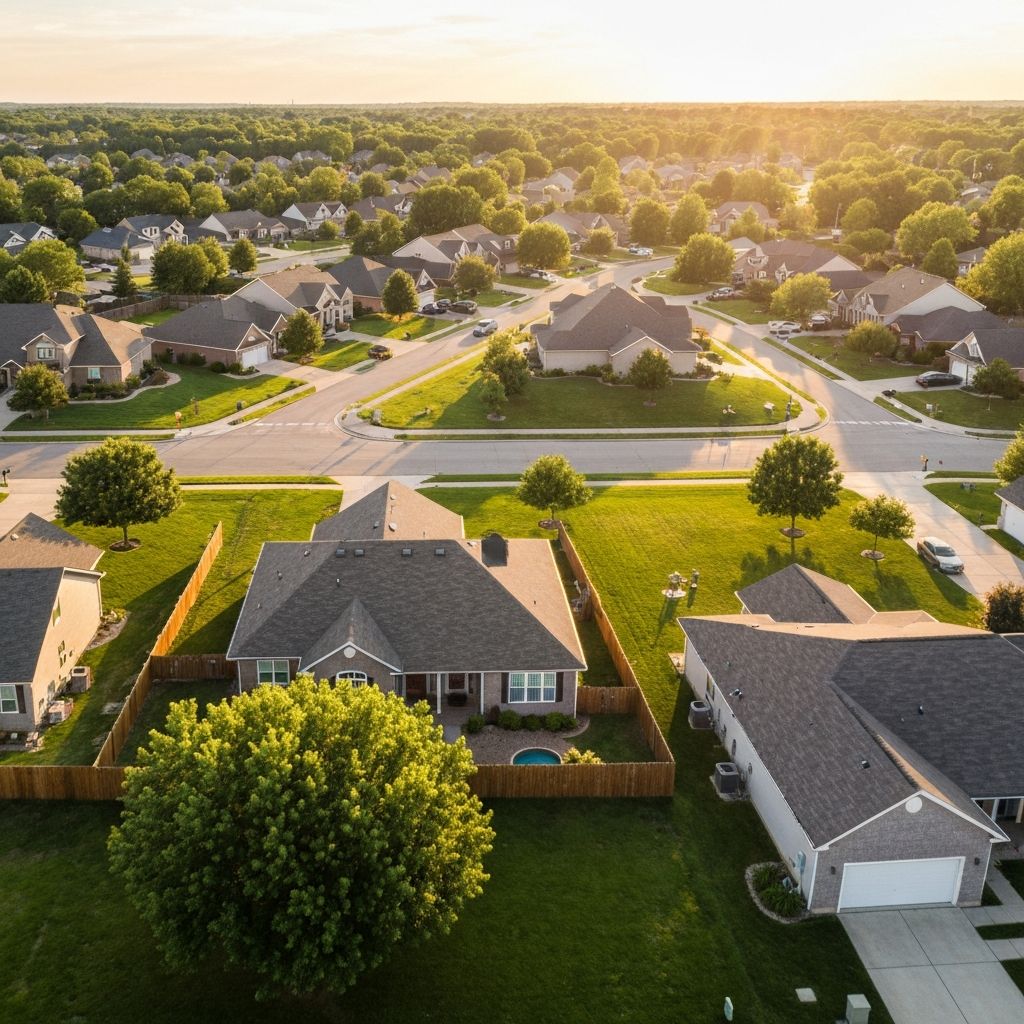 Residential rooftop neighborhood in Alabama